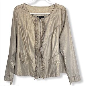 𝅺LANE Bryant Zip Front Linen Cotton Jacket Size 18